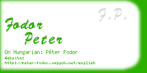 fodor peter business card